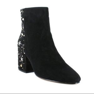 Sam Edelman Taft Embroidered Pearl Stud Booties